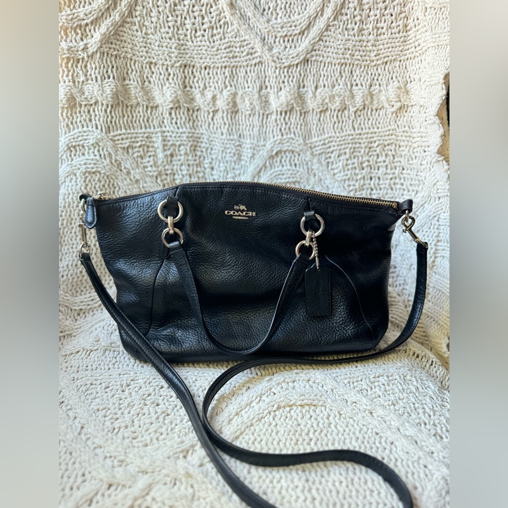 Coach Kelsey pebble satchel leather bag